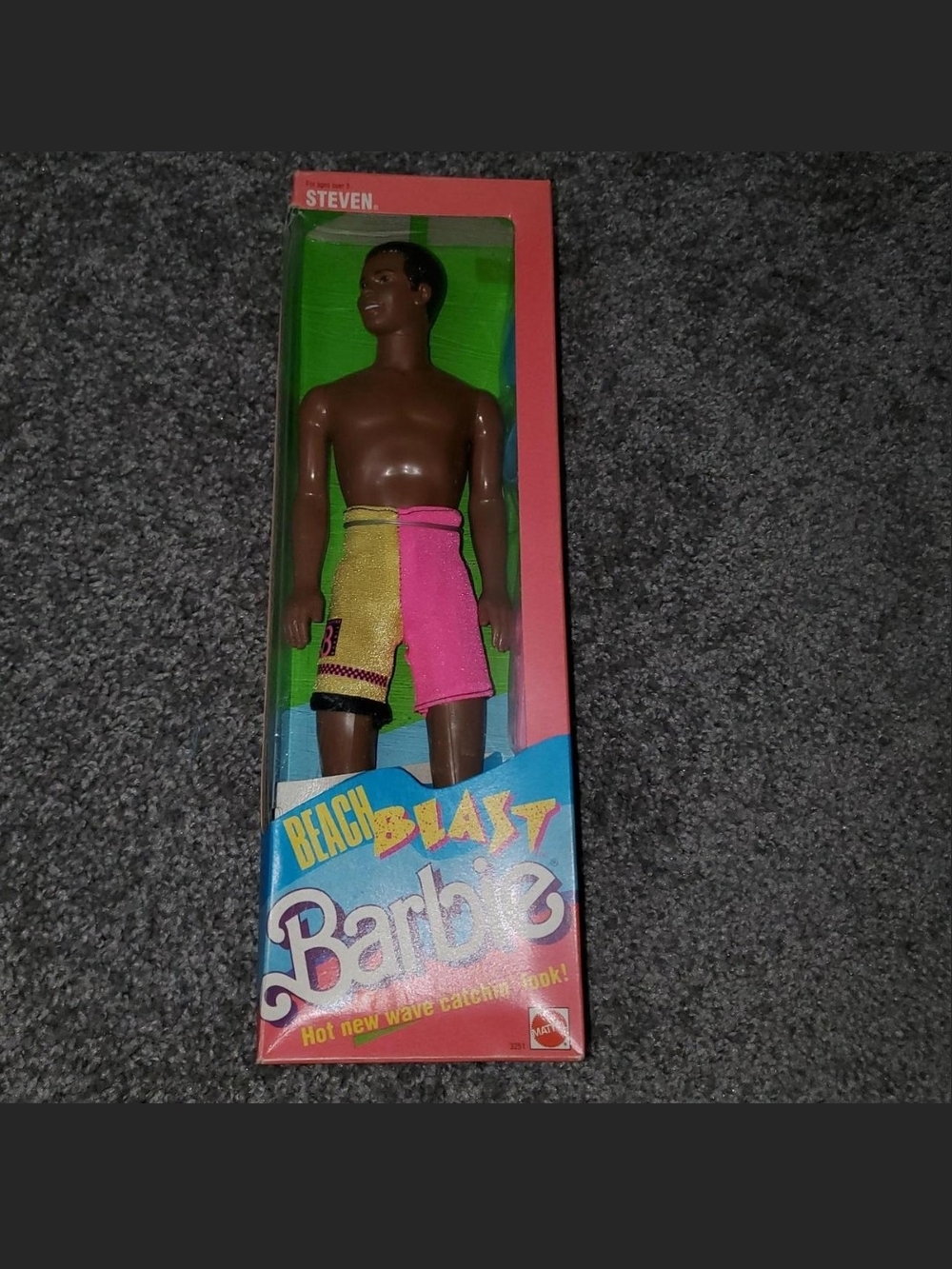 Vintage 1988 Mattel Steven Beach Blast Barbie doll with radio, Frisbee & visor